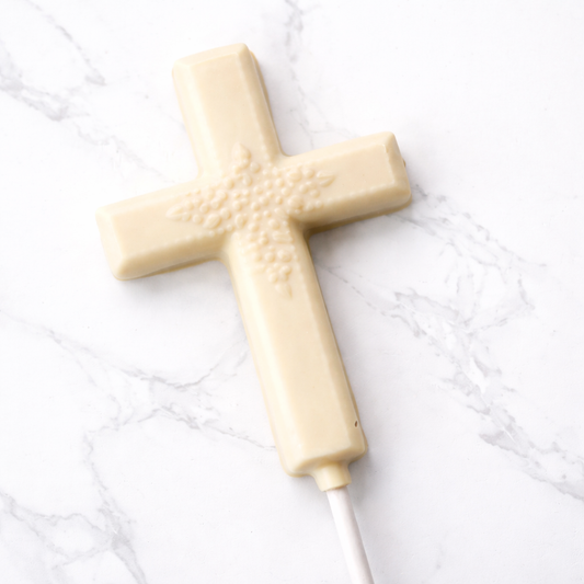 White Confection Cross Lollipop