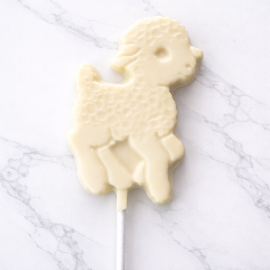 White Chocolate Confection Lamb Lollipop
